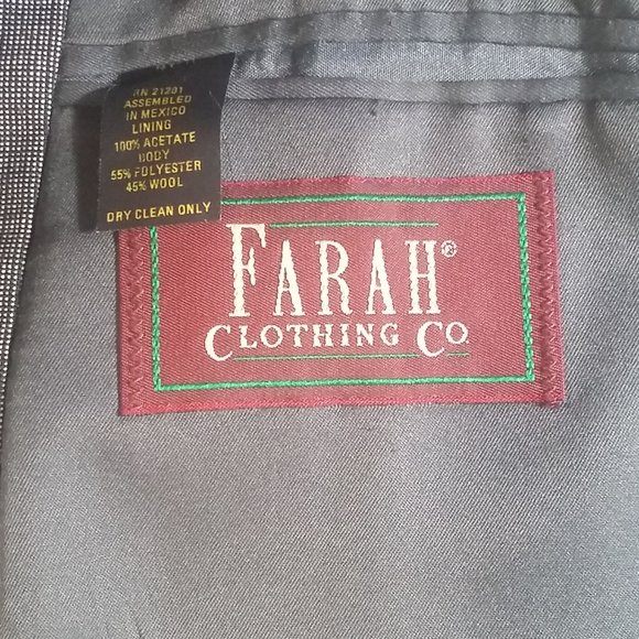Farah Clothing grey jacket blazer plaid Size 40R - Picture 9 of 9
